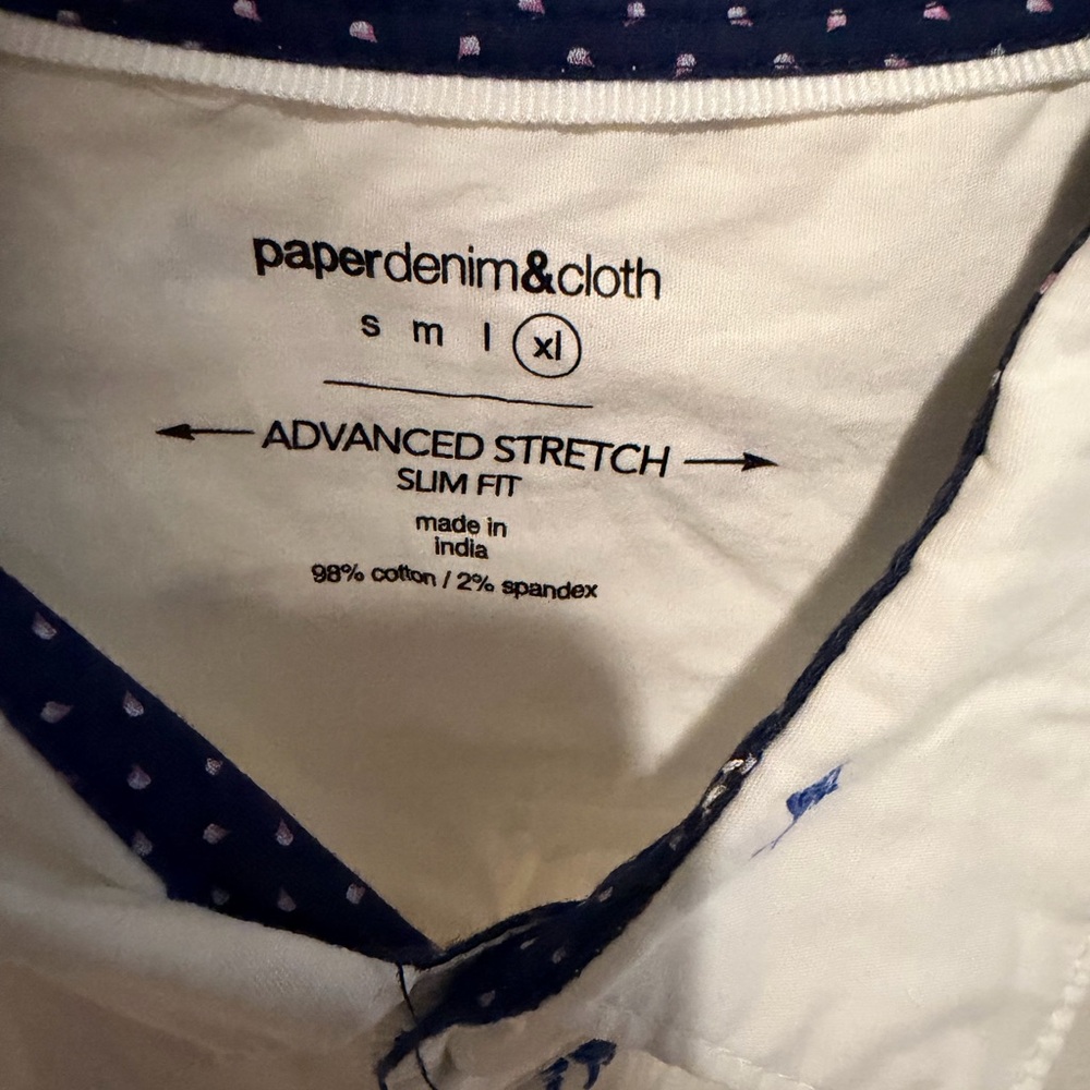 Paper Denim & Cloth White and Blue Shirt